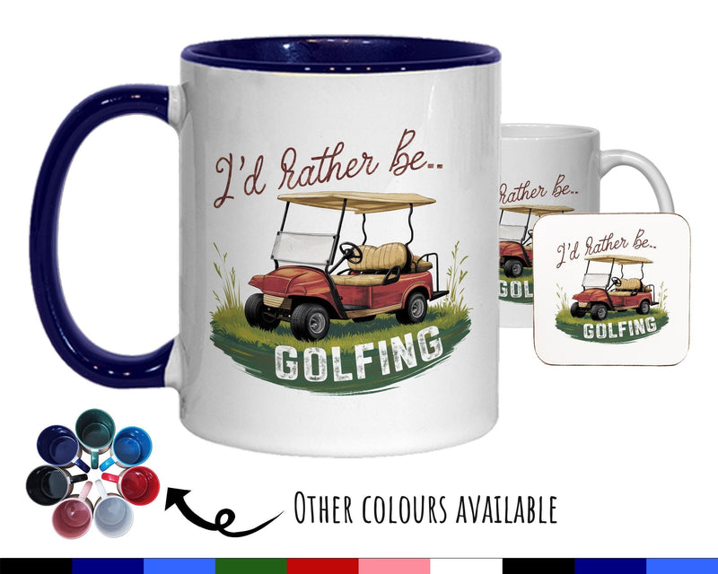 Golf Gift Mug - Ceramic Coffee Tea Hot Chocolate Mug Golfer Gift for Golfing Lovers - Golf Cart Design Secret Santa Gift Idea for Him MG0919