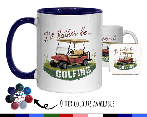 Golf Gift Mug - Ceramic Coffee Tea Hot Chocolate Mug Golfer Gift for Golfing Lovers - Golf Cart Design Secret Santa Gift Idea for Him MG0919