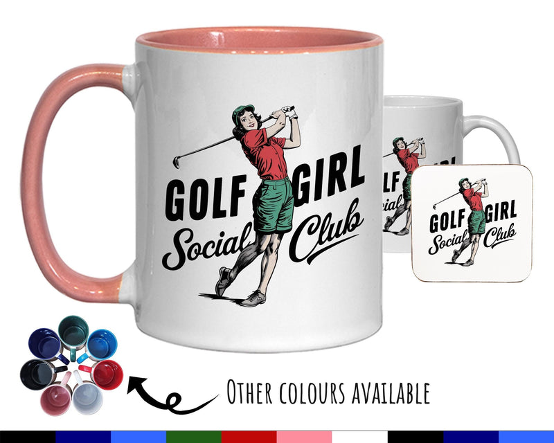 Golf Girl Gift Mug - Ceramic Coffee Tea Hot Chocolate Mug Gift for Woman Golfer - Female Golf Design Secret Santa Gift Idea for Her MG0917