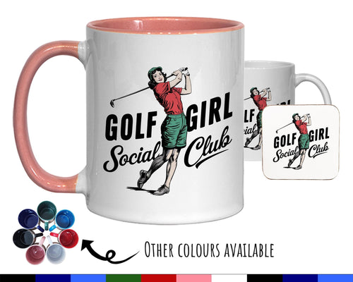 Golf Girl Gift Mug - Ceramic Coffee Tea Hot Chocolate Mug Gift for Woman Golfer - Female Golf Design Secret Santa Gift Idea for Her MG0917