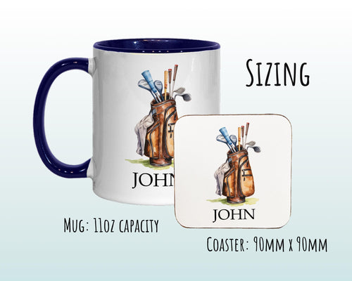 Personalised Golf Gift Mug - Ceramic Coffee Tea Hot Chocolate Mug Golfer Gift for Golfing Lovers - Secret Santa Gift Idea for Him MG0920