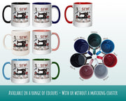 Sewing Gift Mug - Ceramic Coffee Tea Hot Chocolate Mug Gift for Sewing Lovers - Sewing Fabric Design Secret Santa Gift Idea for Her MG0923