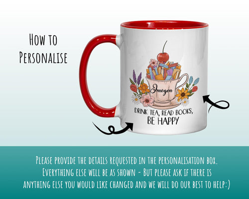 Personalised Gifts for Book Lovers Mug - Ceramic Coffee Tea Cup Mug Gift for Fans of Books and Reading - Secret Santa Gift for Her MG0929