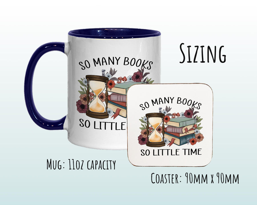 Gifts for Book Lovers Mug - Ceramic Coffee Tea Mug Gift for Fans of Books and Reading So Many Books Design Secret Santa Gift for Her MG0930