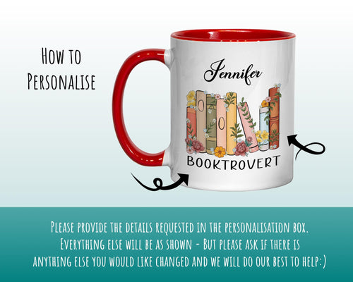 Personalised Gifts for Book Lovers Mug - Ceramic Coffee Tea Cup Mug Gift for Introvert Book Reader - Secret Santa Gift Idea for Her MG0931
