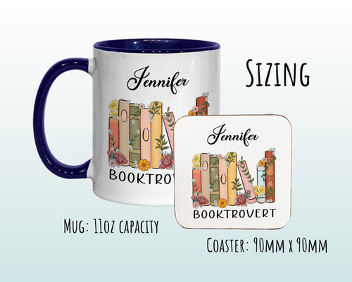 Personalised Gifts for Book Lovers Mug - Ceramic Coffee Tea Cup Mug Gift for Introvert Book Reader - Secret Santa Gift Idea for Her MG0931