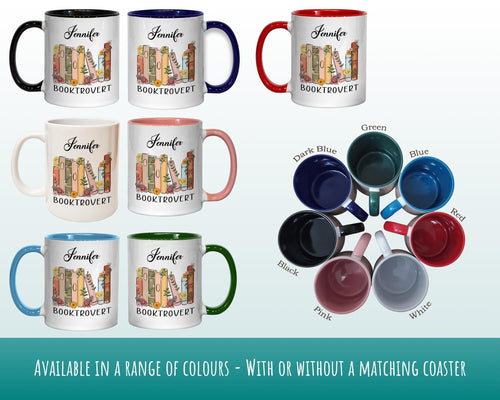 Personalised Gifts for Book Lovers Mug - Ceramic Coffee Tea Cup Mug Gift for Introvert Book Reader - Secret Santa Gift Idea for Her MG0931