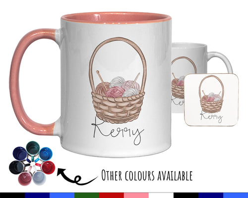 Personalised Gifts for Knitters Mug - Ceramic Coffee Tea Cup Mug Gift for Knitting Yarn Needles Design Secret Santa Gift Idea for Her MG0932