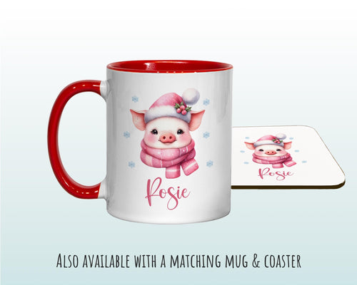 Personalized Pig Christmas Sack – Cute Piglet Design, Xmas Gift Bag XS045