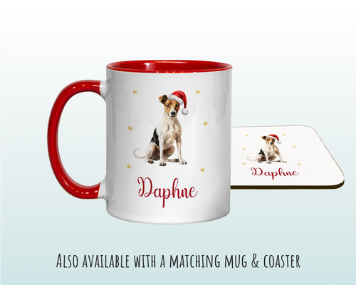 Personalised Smooth Coat Terrier Large Christmas Sack - Red Drawstring Bag for Xmas Presents Christmas Eve Bag Box Decoration for Dogs XS150