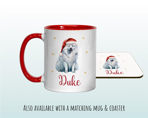 Personalised Samoyed Dog Large Christmas Sack - Red Drawstring Bag for Xmas Presents - Christmas Eve Bag Box Decoration for Dogs XS143