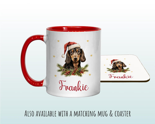 Personalised Dachshund Large Christmas Sack - Red Drawstring Bag for Xmas Presents - Christmas Eve Bag Box Decoration for Dogs XS090