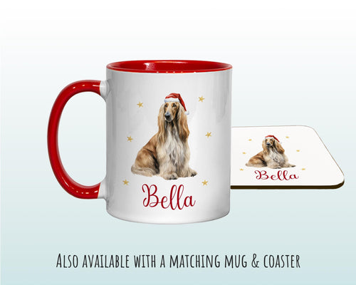 Personalised Afghan Hound Large Christmas Sack - Red Drawstring Bag for Xmas Presents - Christmas Eve Bag Box Decoration for Dogs XS065