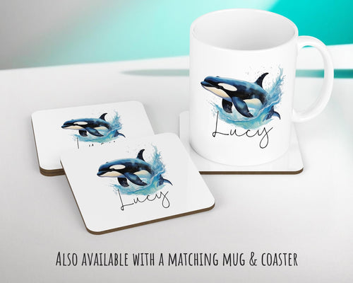 Personalised Orca Whale Cushion Gift Printed Name Design - Cushion Throw Pillow for Him Her - Killer Whale Lover Gift Idea SMC007