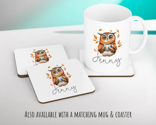 Personalised Owl Cushion Gift Printed Name Design - Cushion Throw Pillow for Him Her - Wild Birds of Prey Lover Gift Idea SMC012