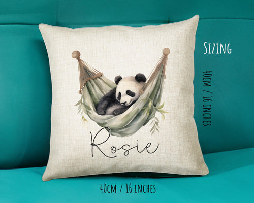 Personalised Panda Gift Cushion Printed Name Design - Cushion Throw Pillow for Him Her - Panda Bear Lover Gift Idea Animal Lover SMC029