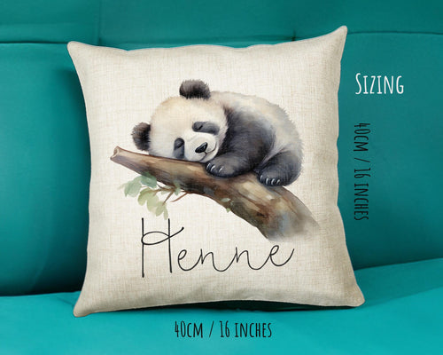 Personalised Panda Gift Cushion Printed Name Design - Cushion Throw Pillow for Him Her - Panda Bear Lover Gift Idea Animal Lover SMC030
