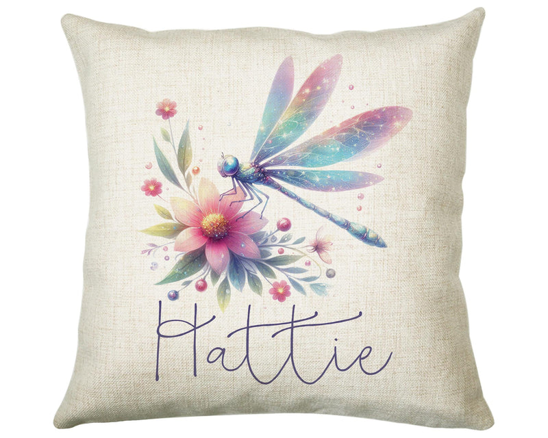 Personalised Dragonfly Gift Cushion Printed Name Design - Cushion Throw Pillow for Him Her - Dragonfly Gift Idea for Nature Lover SMC036