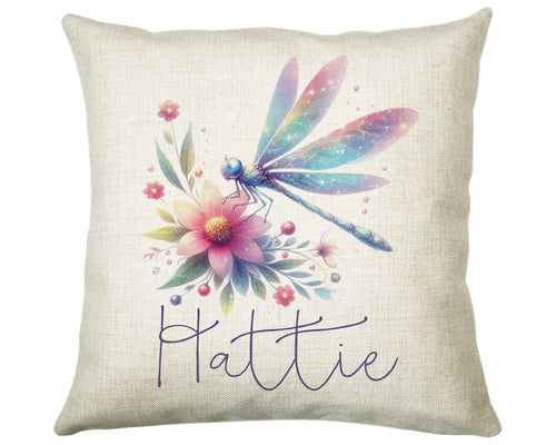 Personalised Dragonfly Gift Cushion Printed Name Design - Cushion Throw Pillow for Him Her - Dragonfly Gift Idea for Nature Lover SMC036