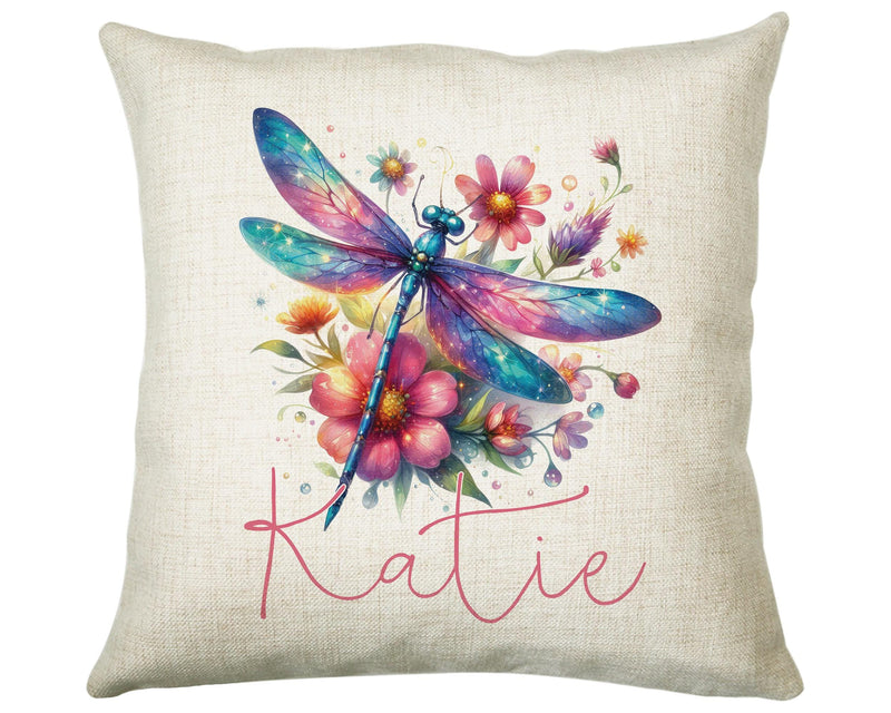 Personalised Dragonfly Gift Cushion Printed Name Design - Cushion Throw Pillow for Him Her - Dragonfly Gift Idea for Nature Lover SMC037