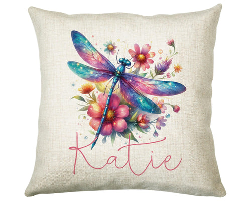 Personalised Dragonfly Gift Cushion Printed Name Design - Cushion Throw Pillow for Him Her - Dragonfly Gift Idea for Nature Lover SMC037