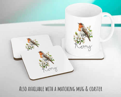 Personalised Robin Gift Cushion Printed Name Design - Cushion Throw Pillow for Him Her - Wild Birds Lover Gift Idea - Little Robin SMC017