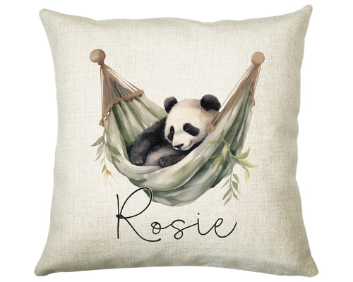 Personalised Panda Gift Cushion Printed Name Design - Cushion Throw Pillow for Him Her - Panda Bear Lover Gift Idea Animal Lover SMC029