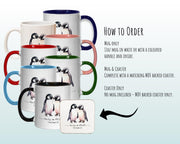 Personalised Penguin Valentines Day Gift for Boyfriend Husband - Custom Wedding Anniversary Coffee Mug for Couples - 11oz Ceramic SV0027