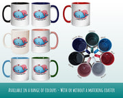 Kawaii Whale Valentines Day Gift for Boyfriend Husband - Custom Wedding Anniversary Coffee Mug for Couples - 11oz Ceramic SV0026
