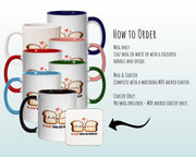 Kawaii Bread 'I Loaf You So Much' Valentines Day Gift for Boyfriend Husband - Custom Wedding Anniversary 11oz Coffee Mug for Couples SV0024