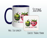 Kawaii 'Olive You Berry Much' Valentines Day Gift for Boyfriend Husband - Custom Wedding Anniversary 11oz Coffee Mug for Couples SV0022