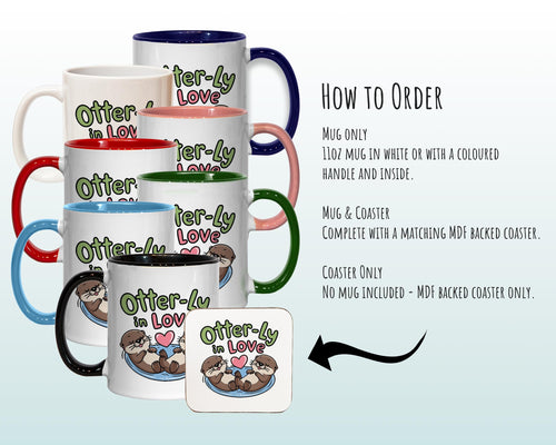 Otter Couple Valentines Day Gift for Boyfriend Husband - 'Otter-ly In Love' Custom Wedding Anniversary 11oz Coffee Mug for Couples SV0018