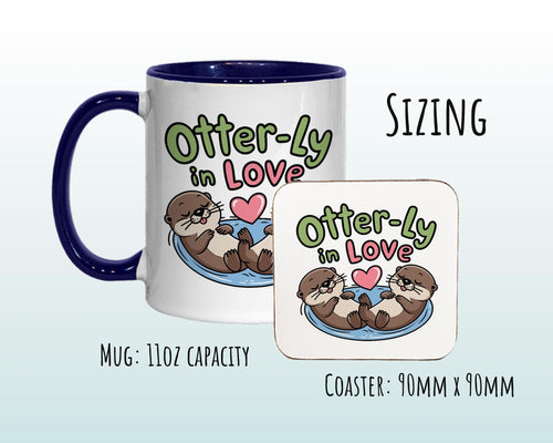 Otter Couple Valentines Day Gift for Boyfriend Husband - 'Otter-ly In Love' Custom Wedding Anniversary 11oz Coffee Mug for Couples SV0018