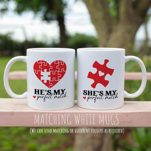 Couples Mugs Valentines Day Gift for Boyfriend Husband - Mr and Mrs Mugs His and Hers Wedding Anniversary Coffee Mugs - 11oz Ceramic SV005