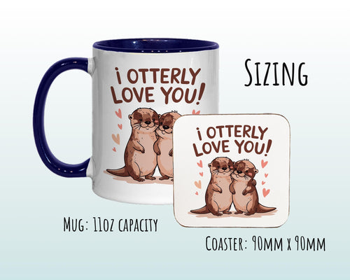 Otter Couple Valentines Day Gift for Boyfriend Husband - 'Otter-ly In Love' Custom Wedding Anniversary 11oz Coffee Mug for Couples SV0016