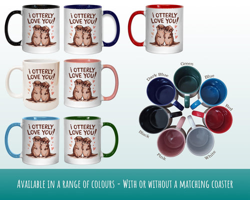 Otter Couple Valentines Day Gift for Boyfriend Husband - 'Otter-ly In Love' Custom Wedding Anniversary 11oz Coffee Mug for Couples SV0016