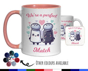 Kawaii Salt & Pepper Valentines Day Gift for Boyfriend Husband - Perfect Match Custom Wedding Anniversary 11oz Coffee Mug for Couple SV008