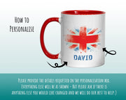 Personalised Union Jack Mug Gift - Great Gift for British UK Citizenship Visitor - Watercolour Flag Design Mug & Coaster MGZ369