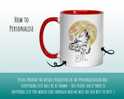 Personalised Howling Wolf Mug Gift - Great Gifts for Animal and Wolf Lovers - Watercolour Wolf and Full Moon Design Mug & Coaster MGZ405