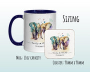 Personalised Elephant Valentines Day Gift for Boyfriend Husband - Custom Wedding Anniversary Coffee Mug for Couples - 11oz Ceramic SV0030