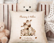 First Mothers Day Gift Personalised Present - Zebra Design Babygrow Tee Vest Gift for New Mum from Baby Zebra Print Matching Cushion SMC010