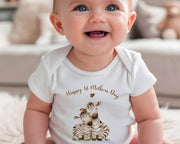 First Mothers Day Gift Personalised Present - Zebra Design Babygrow Tee Vest Gift for New Mum from Baby Zebra Print Matching Cushion SMC010