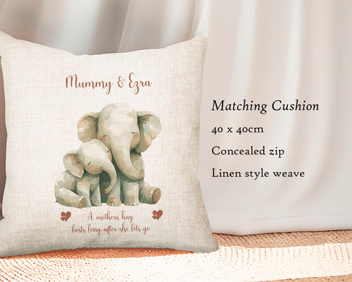 First Mothers Day Gift Personalised Present - Elephant Design Babygrow Tee Vest Gift for New Mum Gift from Baby - Matching Cushion SMC008
