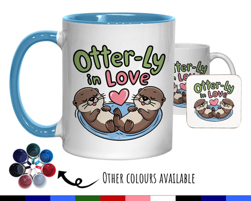 Otter Couple Valentines Day Gift for Boyfriend Husband - 'Otter-ly In Love' Custom Wedding Anniversary 11oz Coffee Mug for Couples SV0018