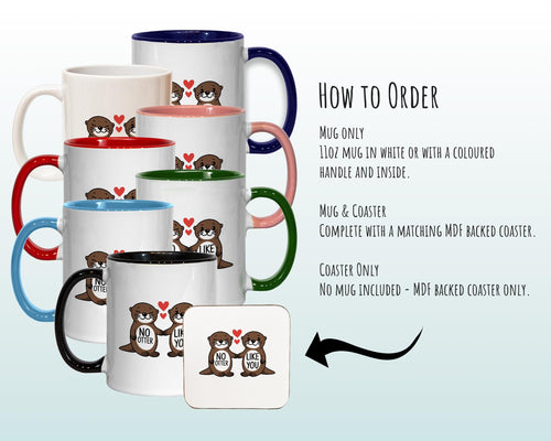 Otter Couple Valentines Day Gift for Boyfriend Husband - 'No Otter Like You' Custom Wedding Anniversary 11oz Coffee Mug Couples SV0017