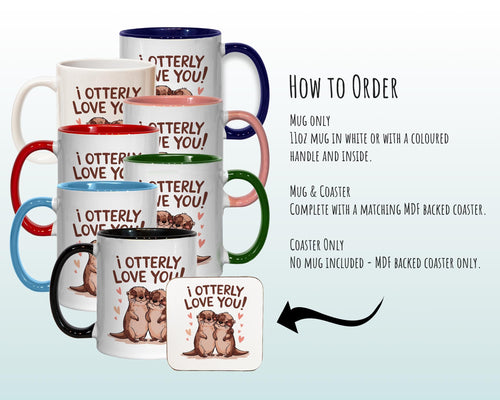 Otter Couple Valentines Day Gift for Boyfriend Husband - 'Otter-ly In Love' Custom Wedding Anniversary 11oz Coffee Mug for Couples SV0016