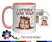 Otter Couple Valentines Day Gift for Boyfriend Husband - 'Otter-ly In Love' Custom Wedding Anniversary 11oz Coffee Mug for Couples SV0016