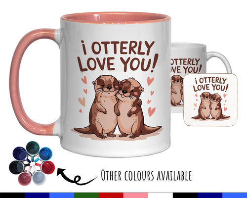 Otter Couple Valentines Day Gift for Boyfriend Husband - 'Otter-ly In Love' Custom Wedding Anniversary 11oz Coffee Mug for Couples SV0016