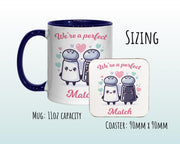 Kawaii Salt & Pepper Valentines Day Gift for Boyfriend Husband - Perfect Match Custom Wedding Anniversary 11oz Coffee Mug for Couple SV008