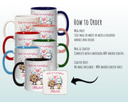 Kawaii Cookies & Ice Cream Valentines Day Gift for Boyfriend Husband - Perfect Match Custom Wedding Anniversary 11oz Coffee Mug Couple SV007
